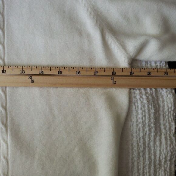 Koret Short Sleeve Sweater Ivory White Back Zipper Preppy Academia Size M - Picture 10 of 10